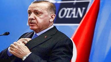  الرئيس التركي رجب طيب أردوغان خلال قمة لحلف شمال الأطلسي في بروكسل يوم 24 مارس2022.